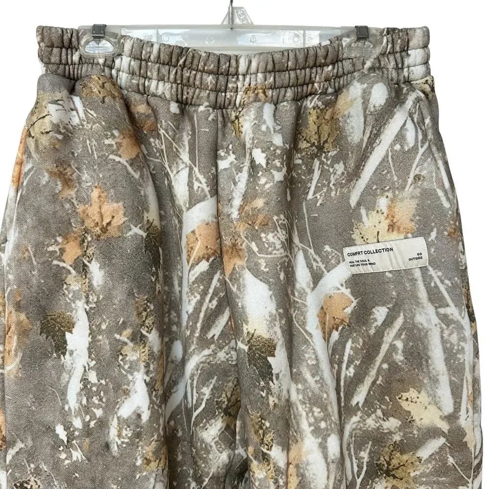 Comfrt The Camo Sweatpants Adirondack Tan Brown Cream Leaf Branch Men's Size XL - Picture 3 of 9